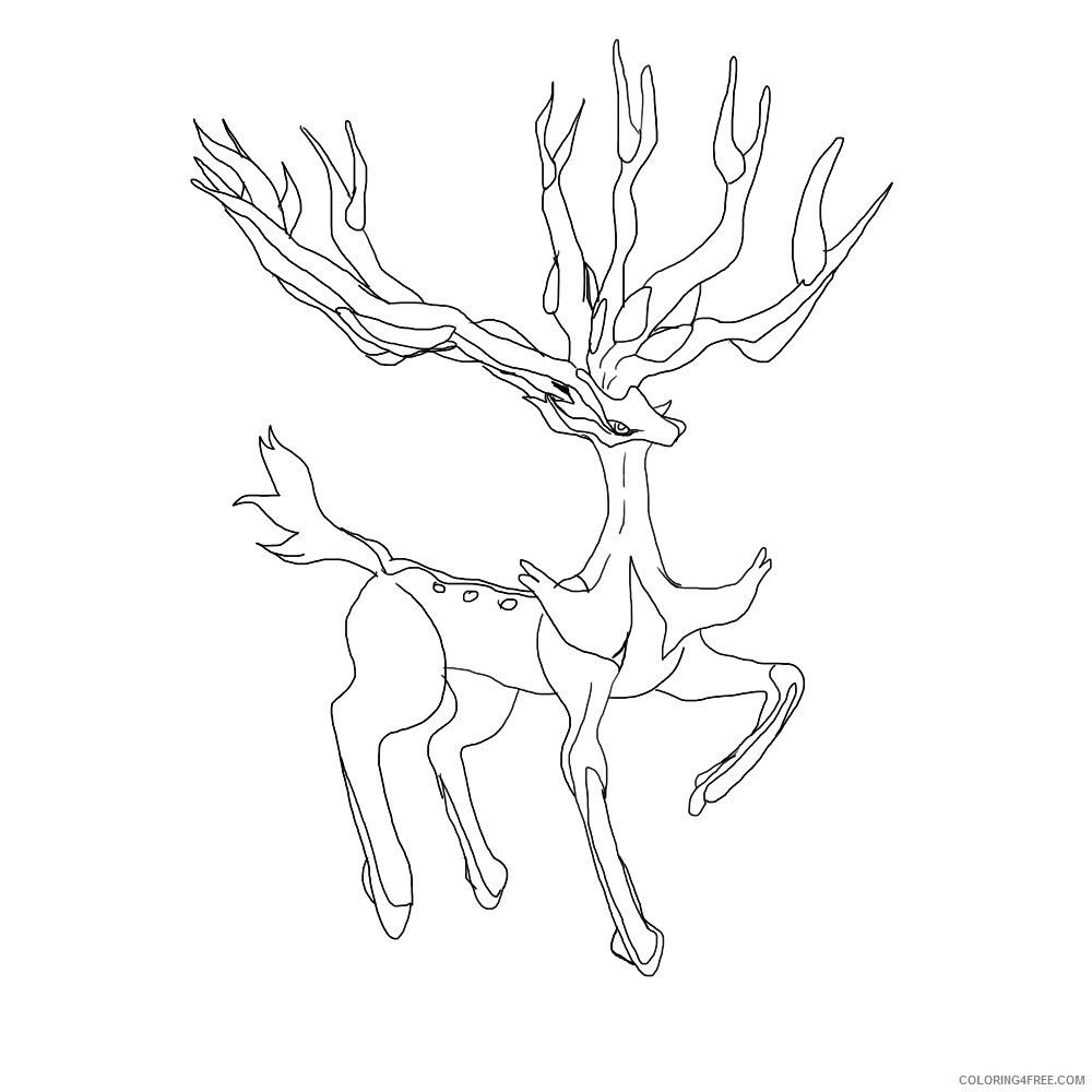 legendary pokemon coloring pages xerneas Coloring4free