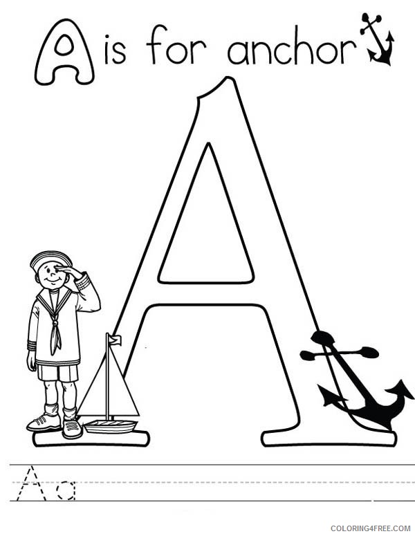 letter a coloring pages a for anchor Coloring4free