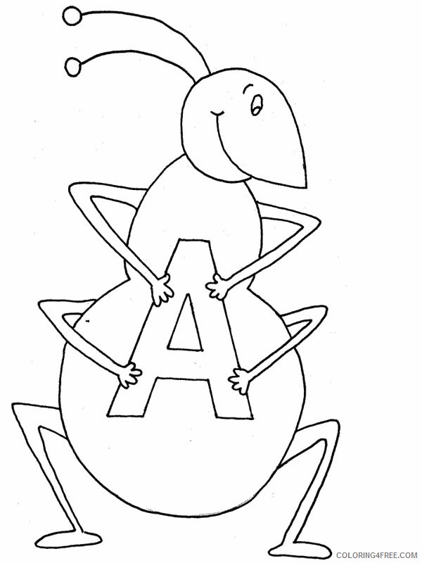 letter a coloring pages a for ant Coloring4free