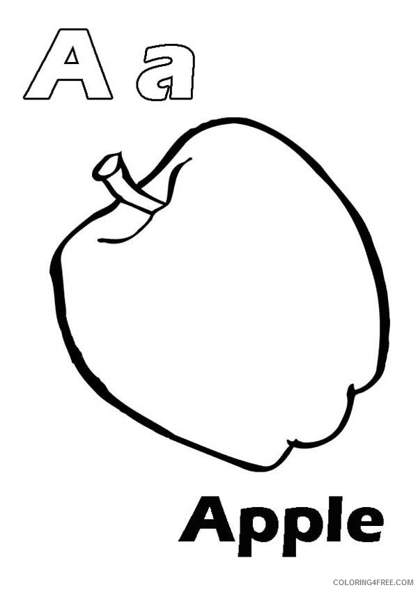 letter a coloring pages a for apple Coloring4free
