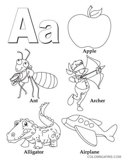letter a coloring pages all starts with a Coloring4free