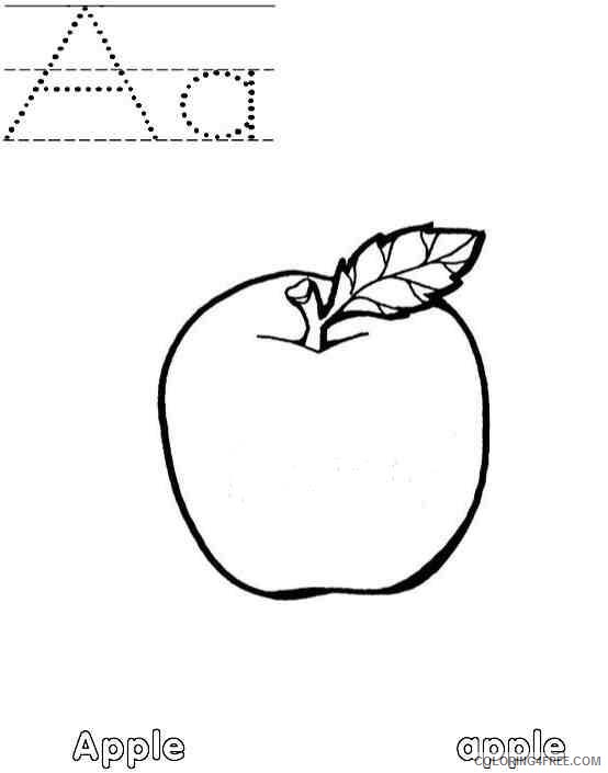 letter a coloring pages apple starts with a Coloring4free
