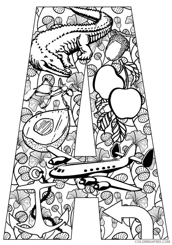 letter a coloring pages for adults Coloring4free