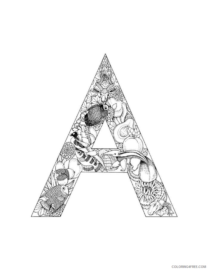 letter a coloring pages for adults printable Coloring4free