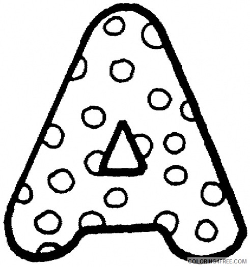letter a coloring pages polka dots Coloring4free