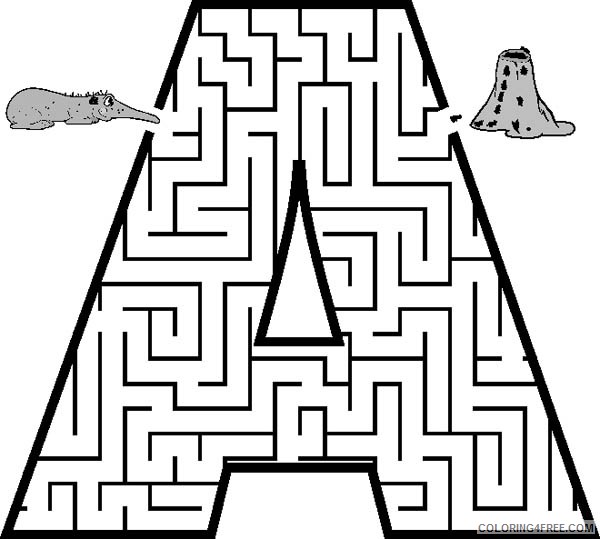 letter a coloring pages printable free Coloring4free