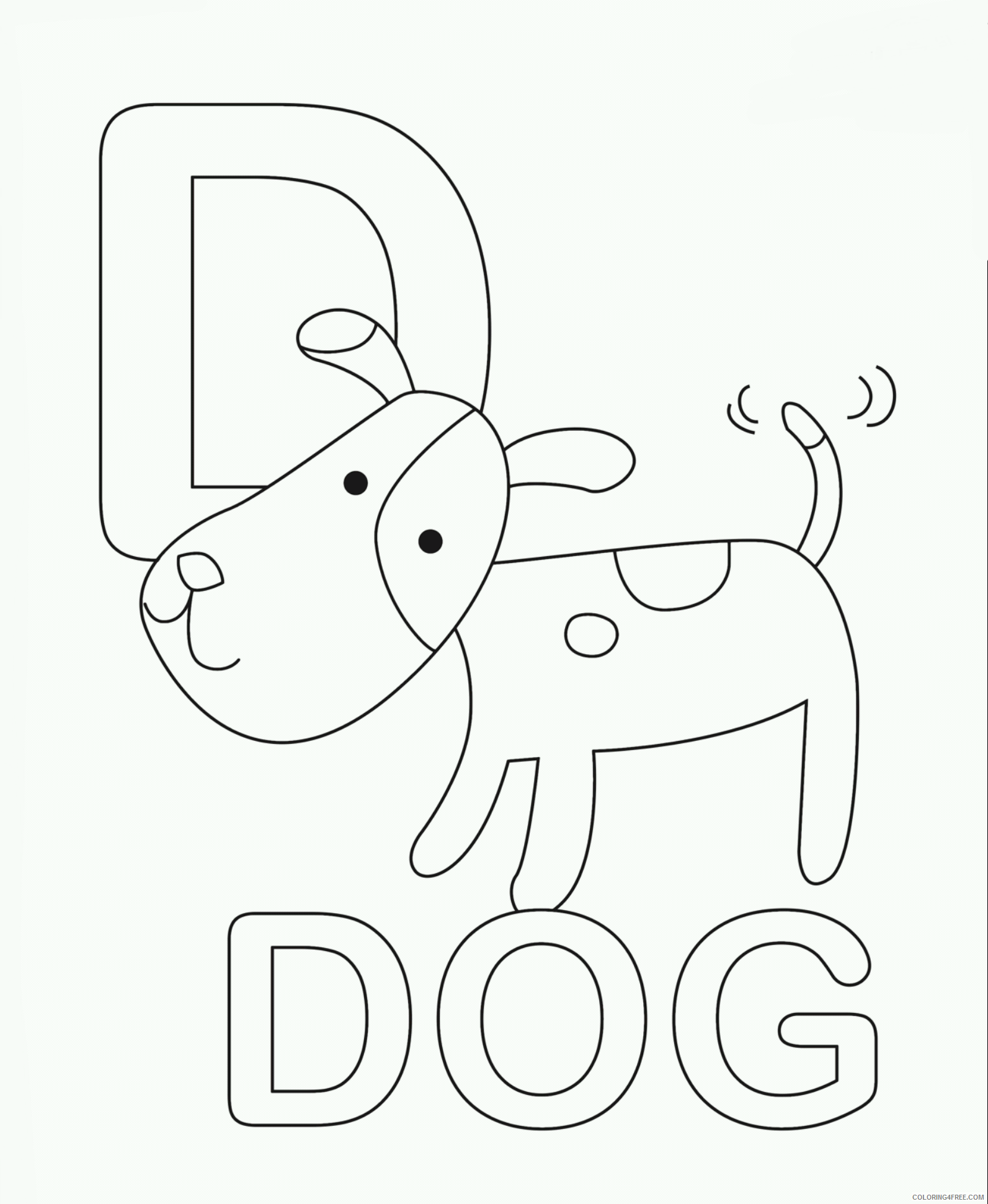 letter coloring pages d for dog Coloring4free