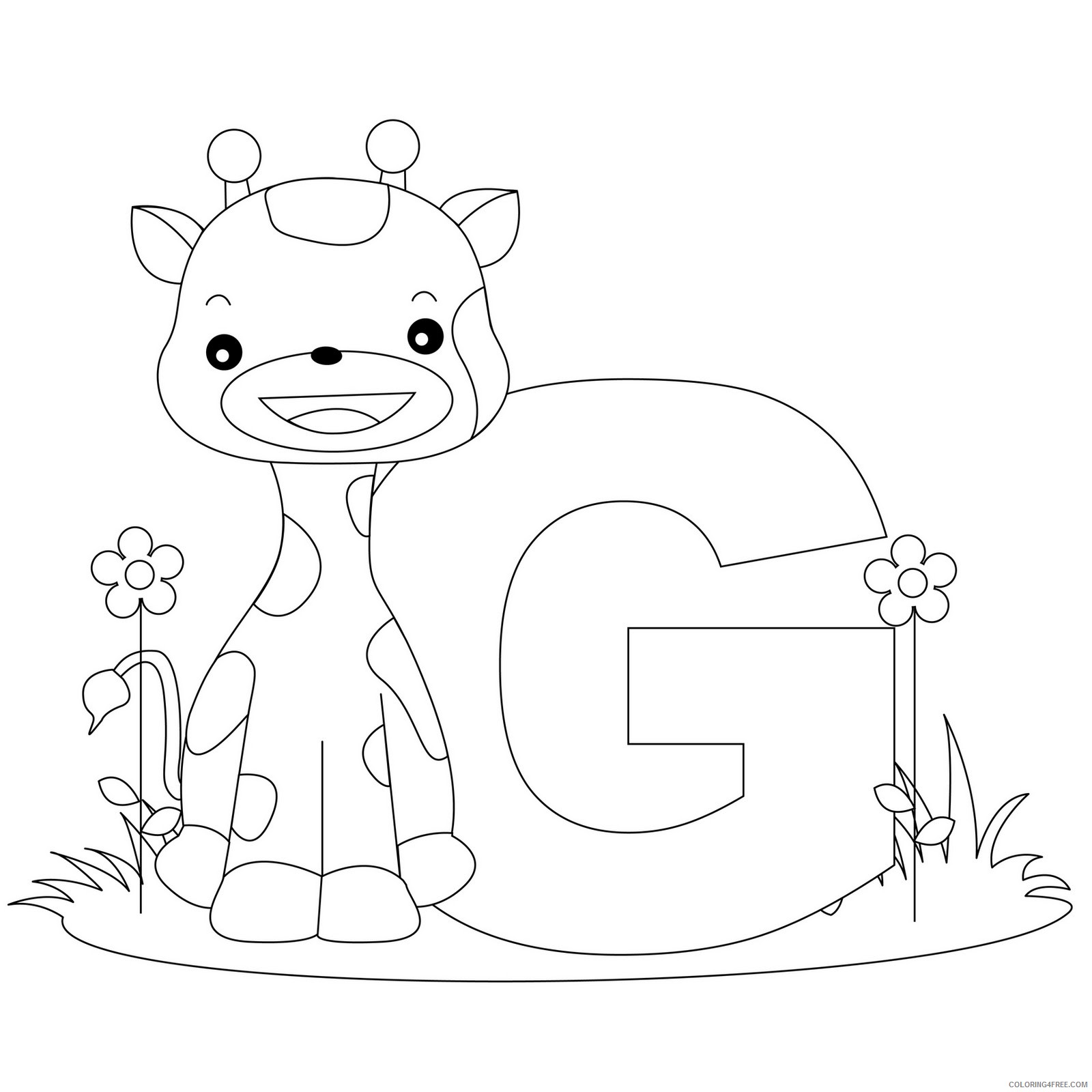 letter coloring pages g for giraffe Coloring4free