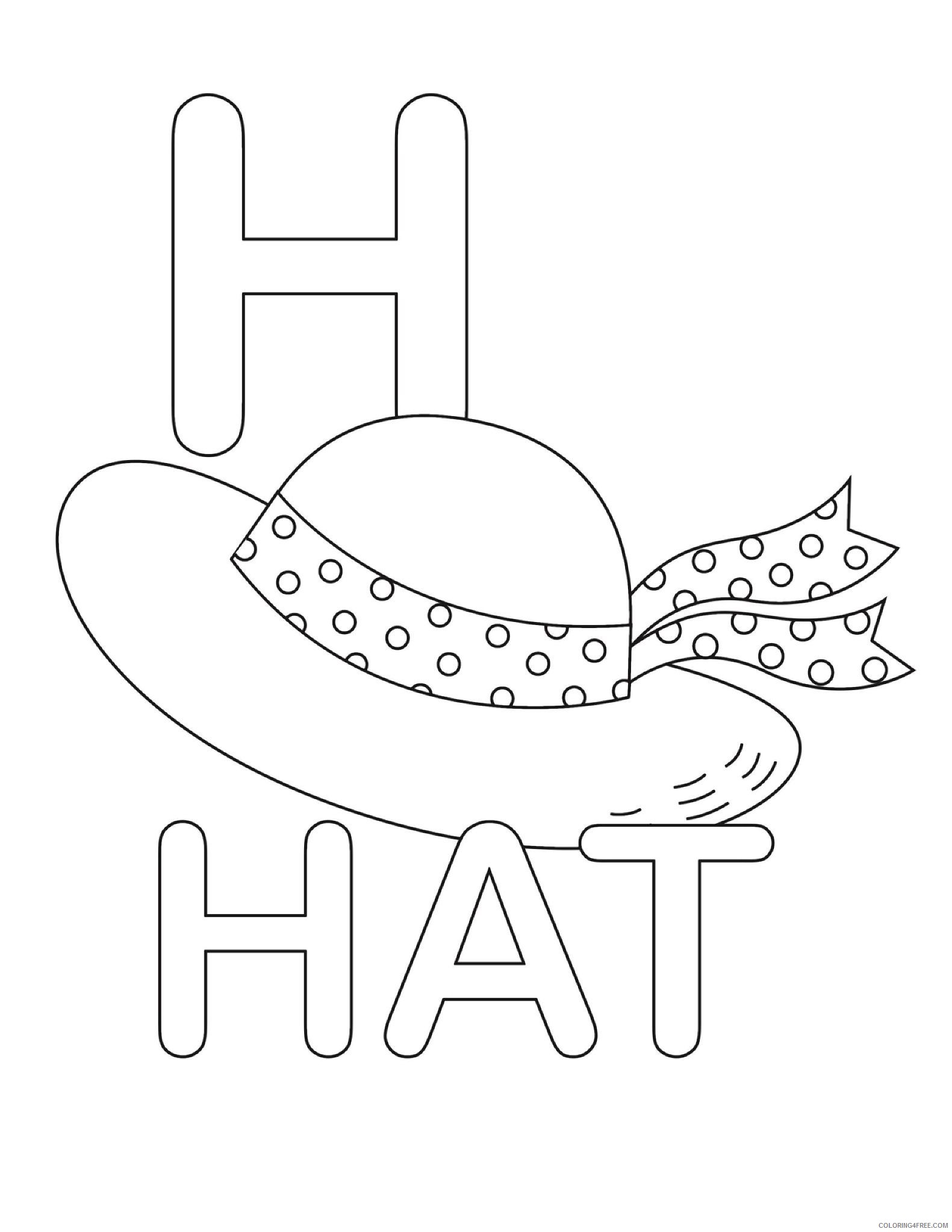 letter coloring pages h for hat Coloring4free