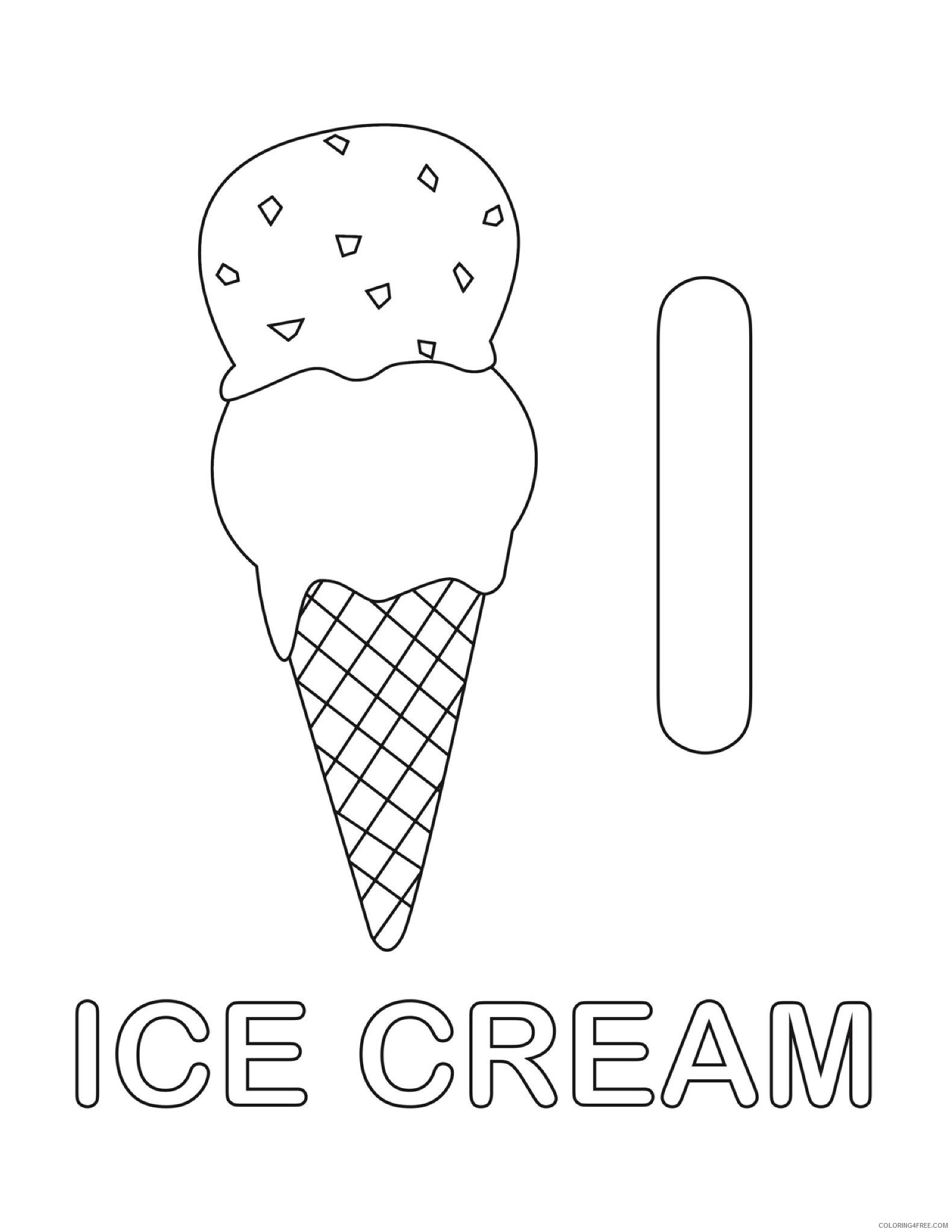 letter coloring pages i for ice cream Coloring4free