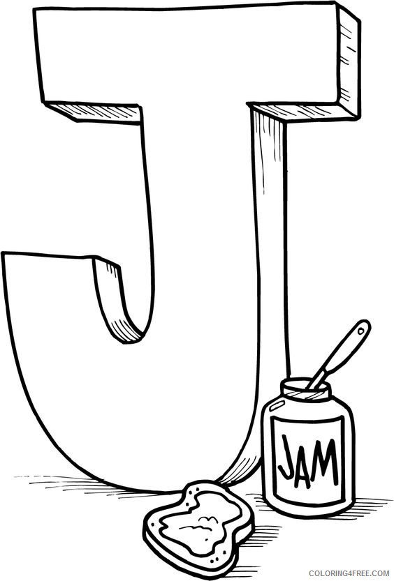 letter coloring pages j for jam Coloring4free