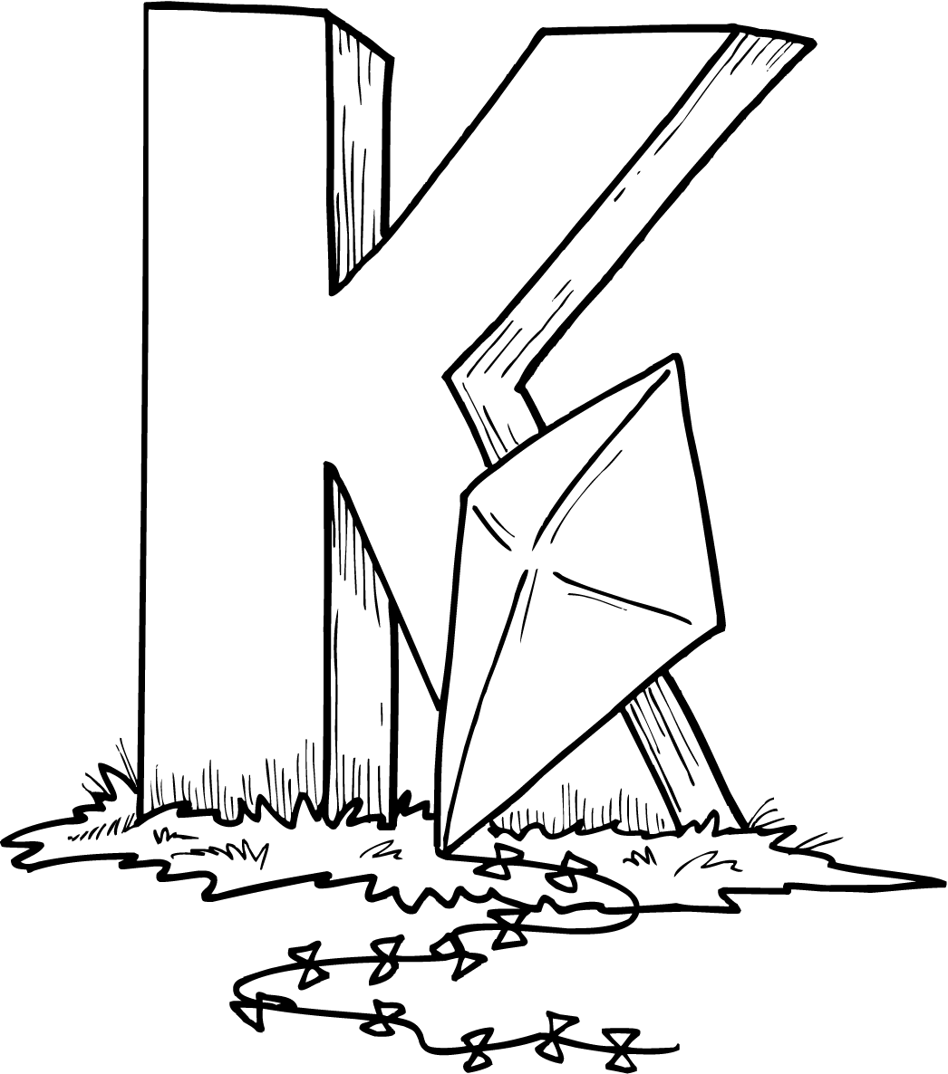 letter coloring pages k for kite Coloring4free