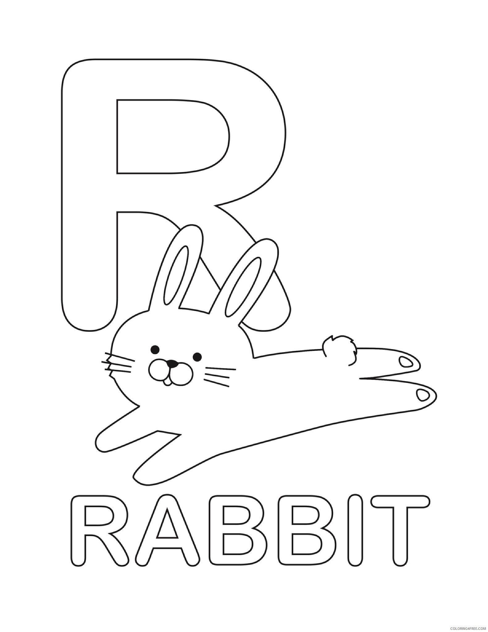 letter coloring pages r for rabbit Coloring4free