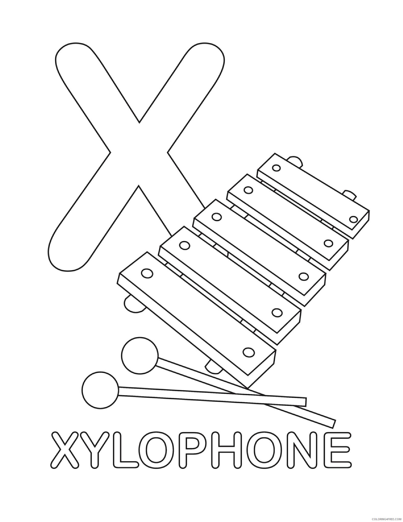 letter coloring pages x for xylophone Coloring4free