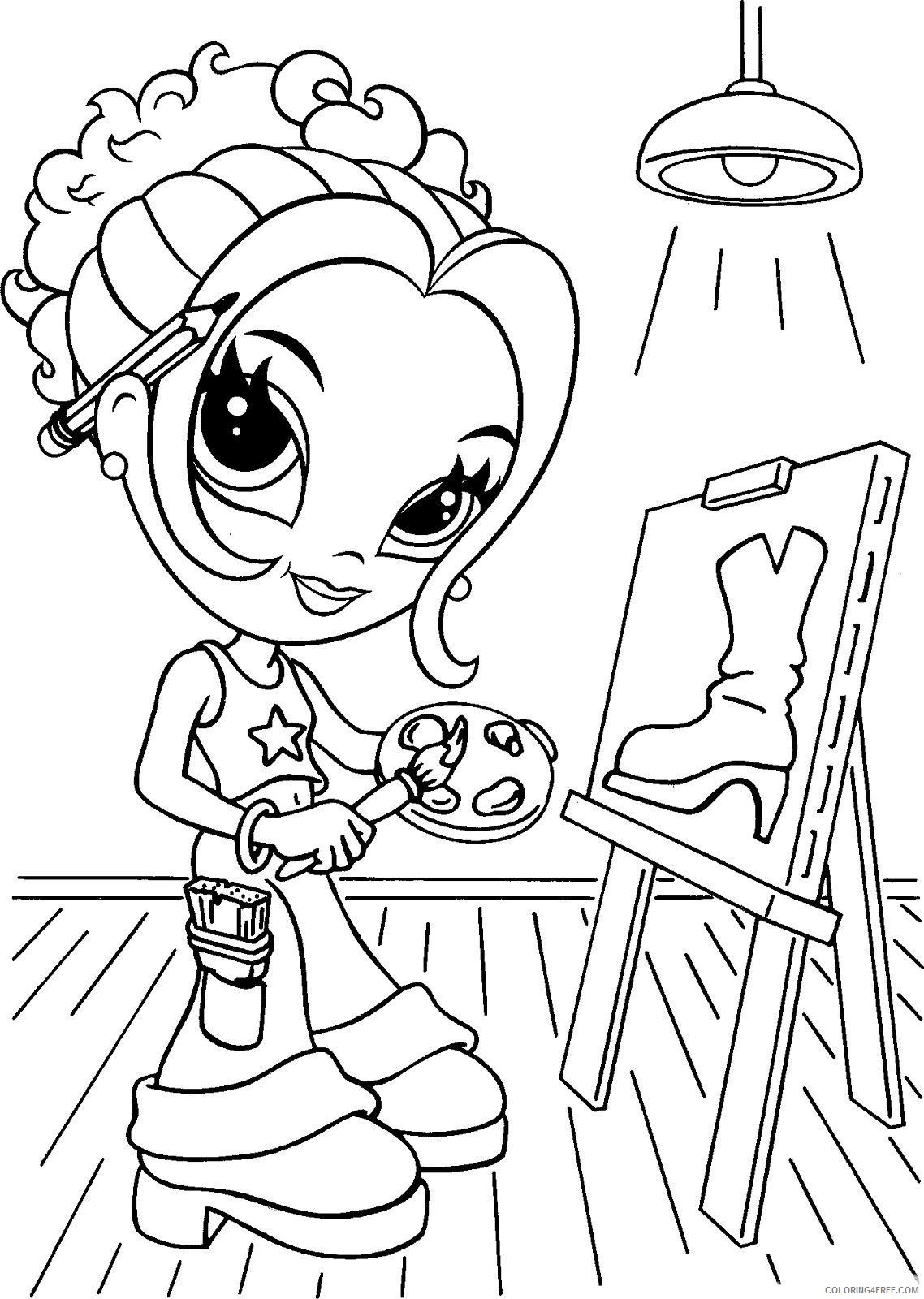 lisa frank coloring pages girl painting Coloring4free