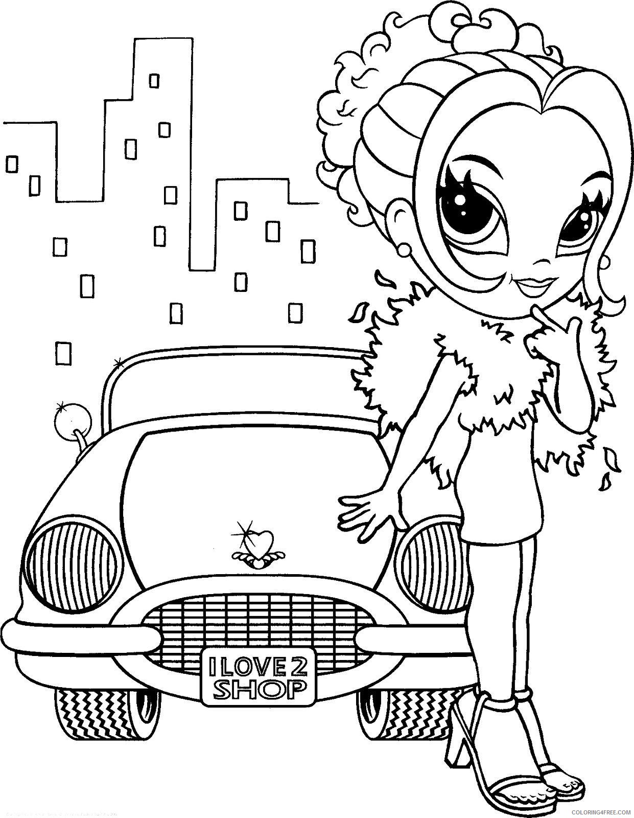 lisa frank coloring pages girl with car Coloring4free