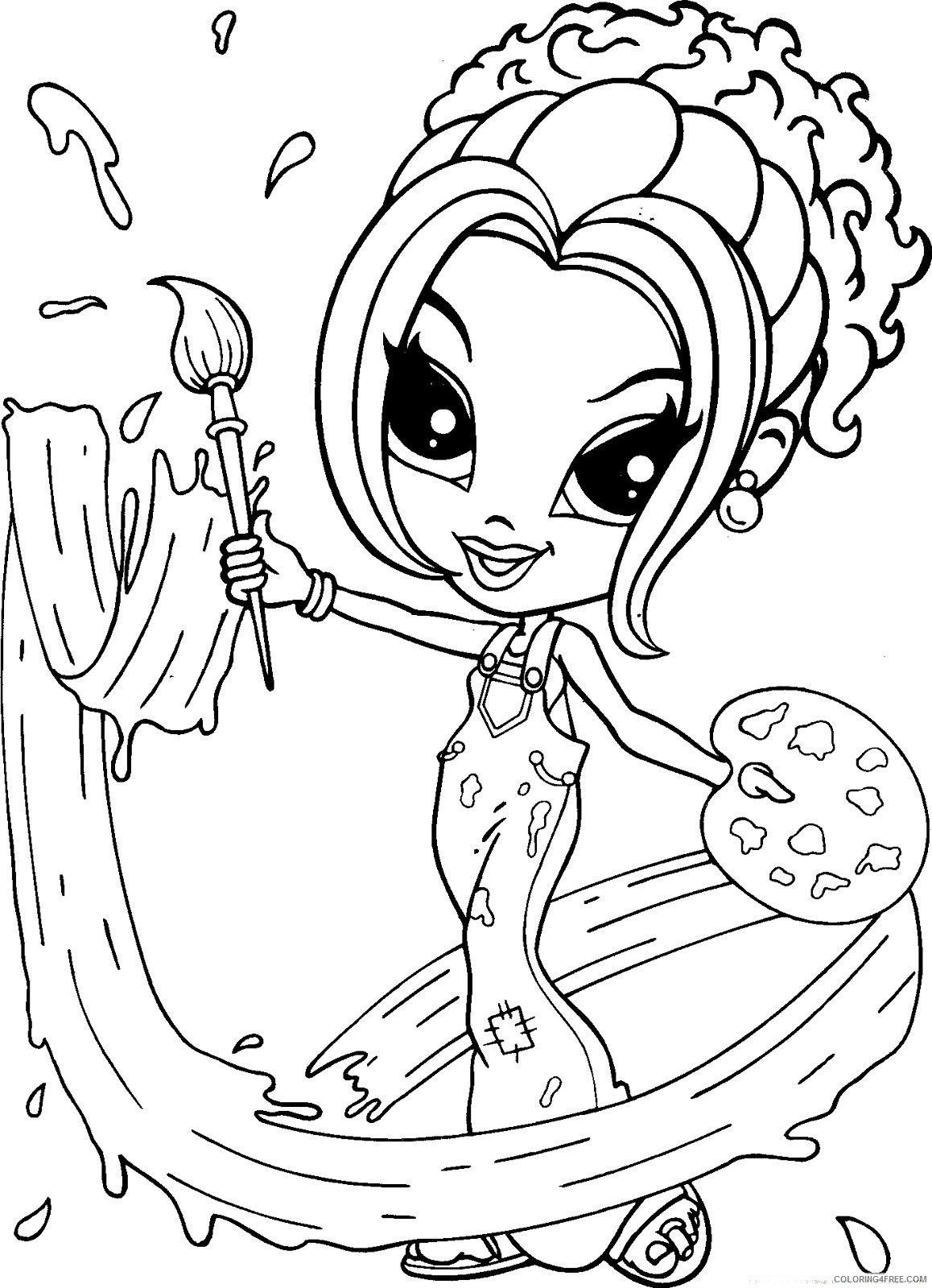 lisa frank coloring pages painter girl Coloring4free