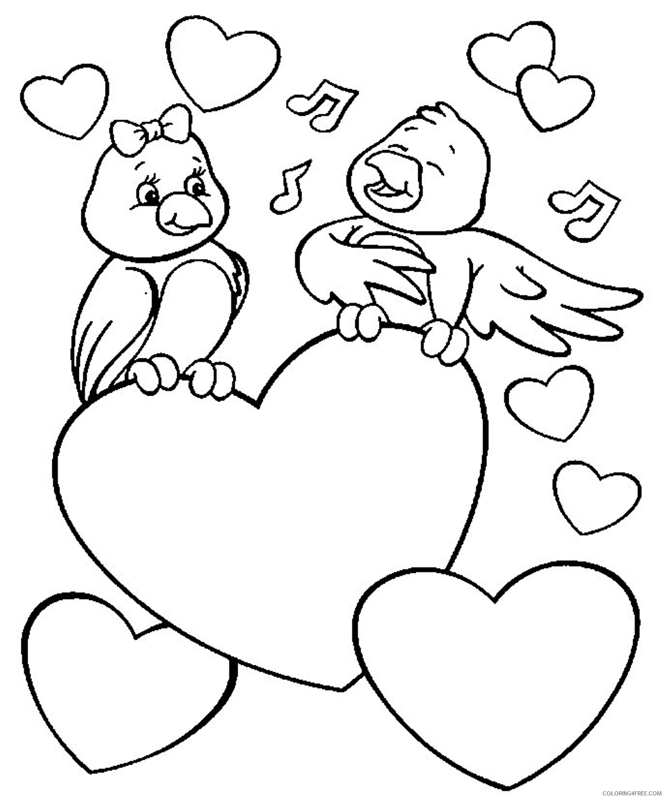 love coloring pages birds in love Coloring4free