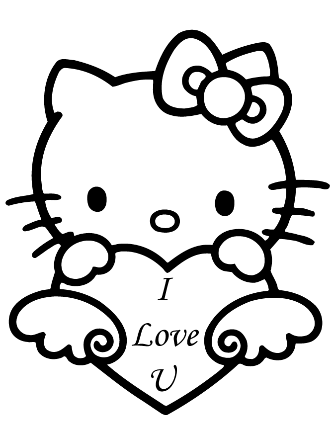 love coloring pages hello kitty Coloring4free