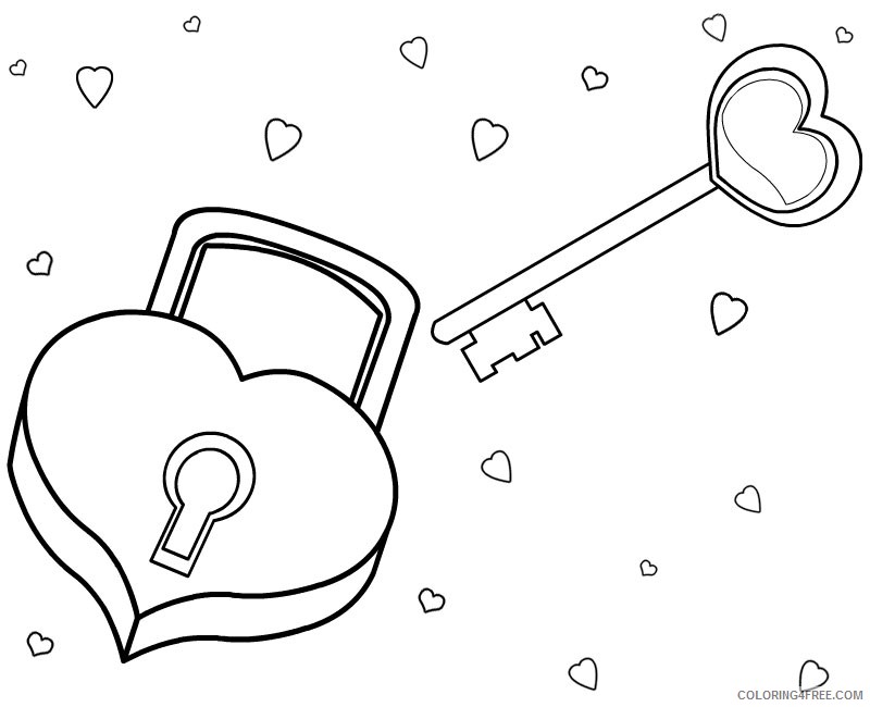 love coloring pages padlock and key Coloring4free