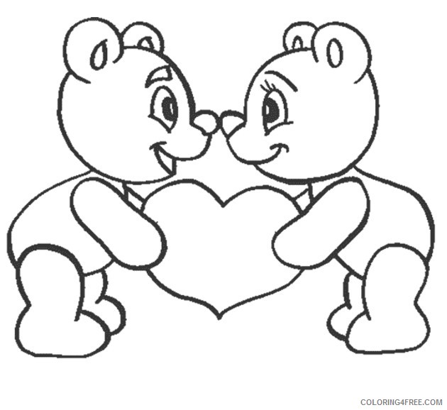 love coloring pages teddy bear in love Coloring4free