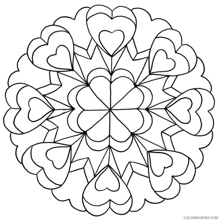 love mandala coloring pages for teens Coloring4free