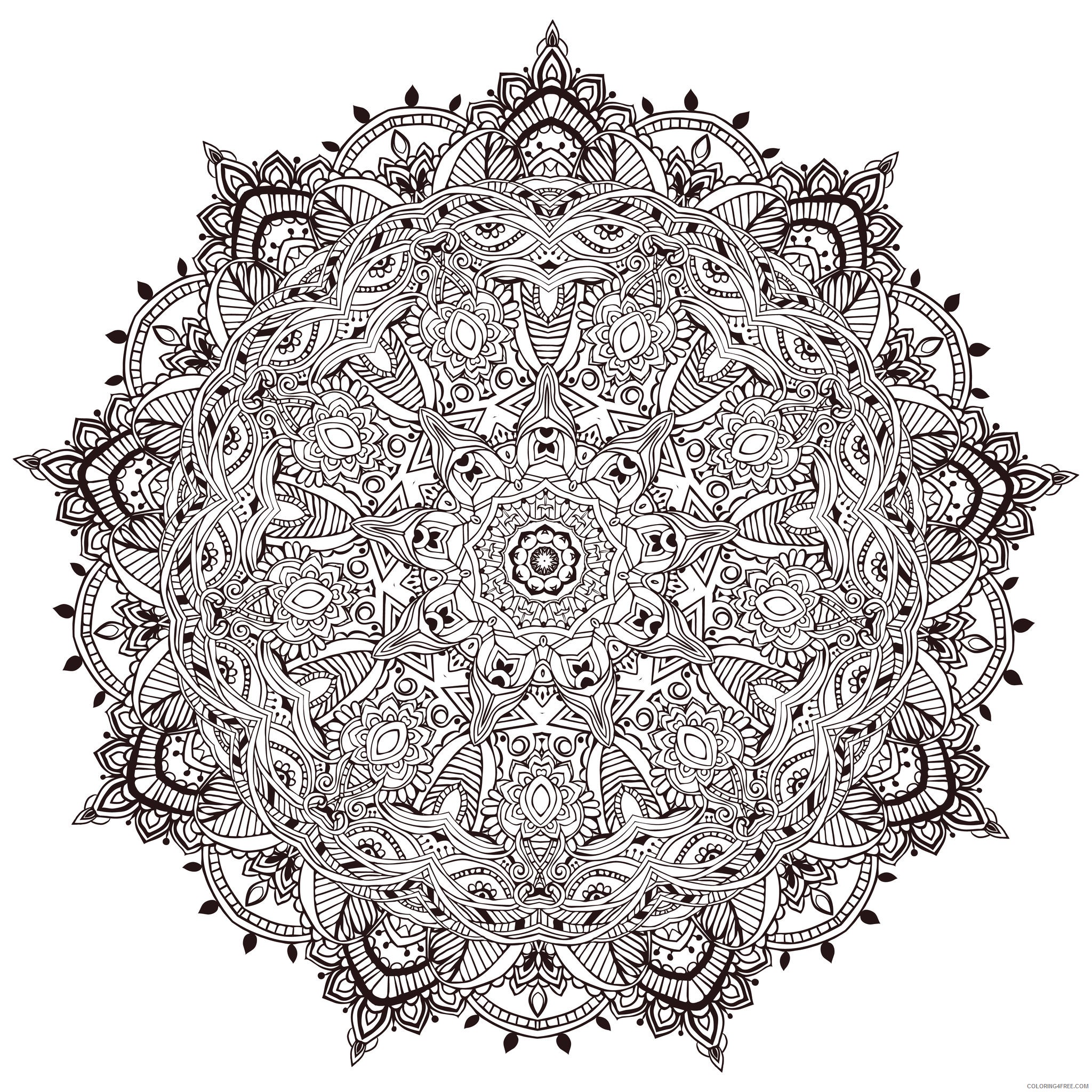 mandala coloring pages difficult for adults Coloring4free