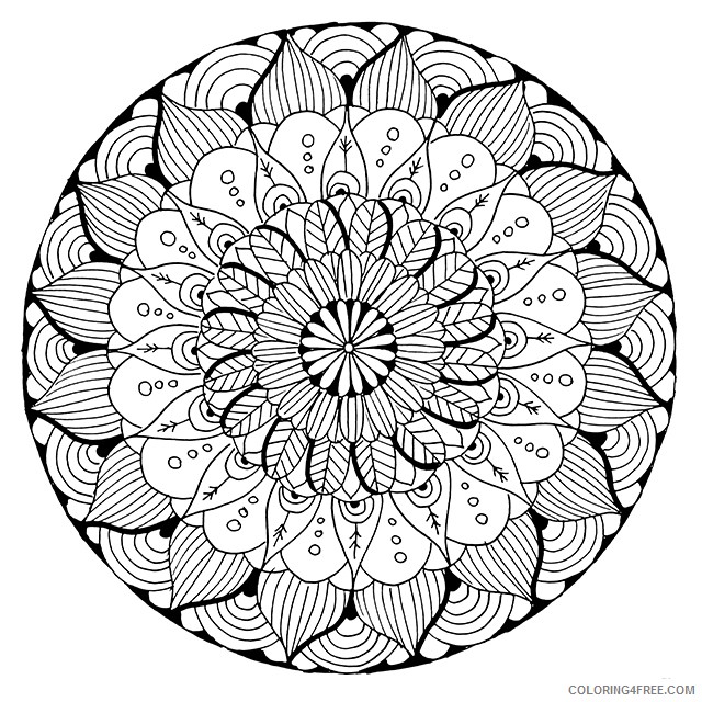 mandala coloring pages for adults printable Coloring4free