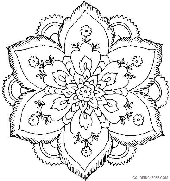 mandala coloring pages of flowers Coloring4free