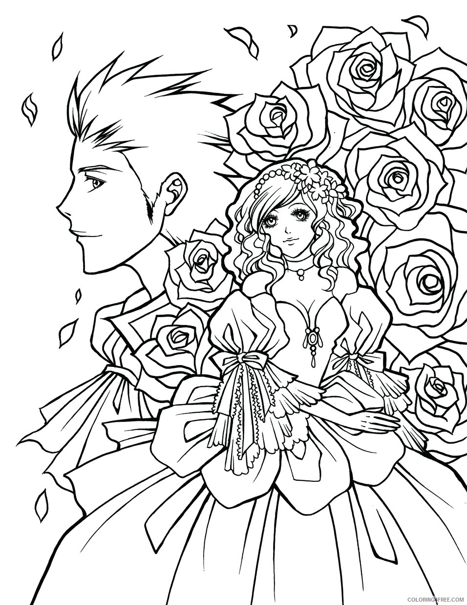 manga coloring pages for adults Coloring4free