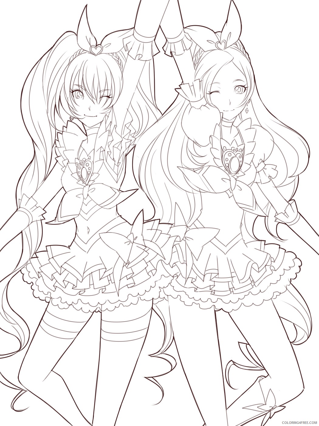 manga girl coloring pages for adults Coloring4free