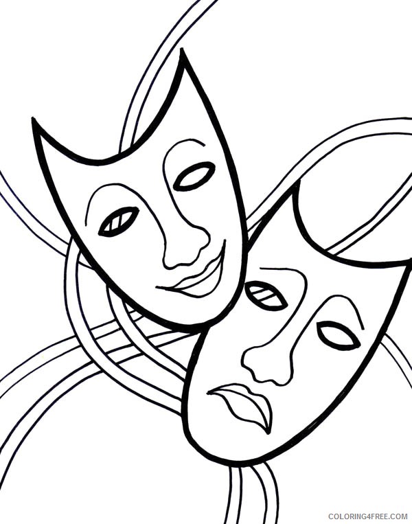 mardi gras mask coloring pages free Coloring4free