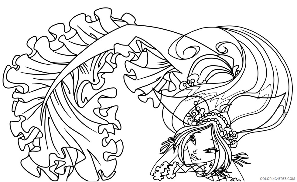 mermaid fantasy coloring pages for kids Coloring4free