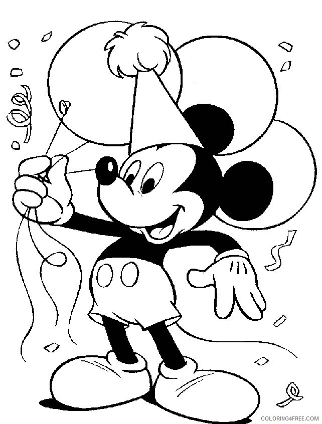 mickey mouse coloring pages birthday party Coloring4free