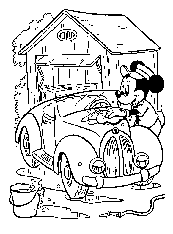 mickey mouse coloring pages carwash Coloring4free