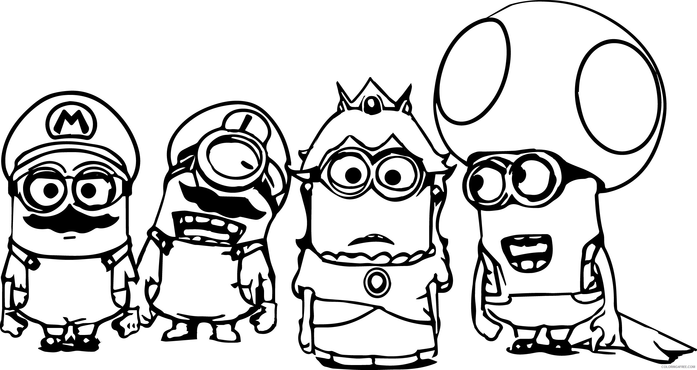 minions coloring pages super mario bros Coloring4free