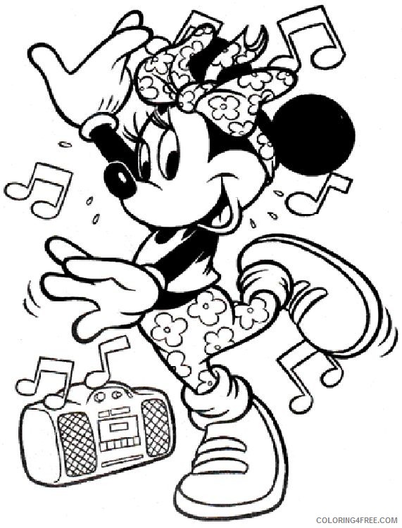 minnie mouse coloring pages music dance Coloring4free