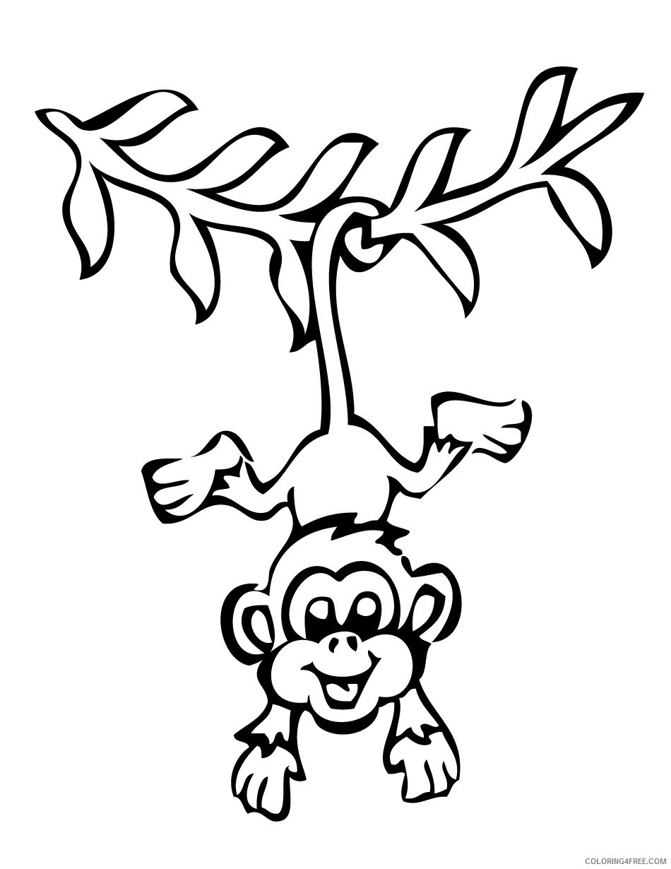 monkey coloring pages hanging by tail Coloring4free