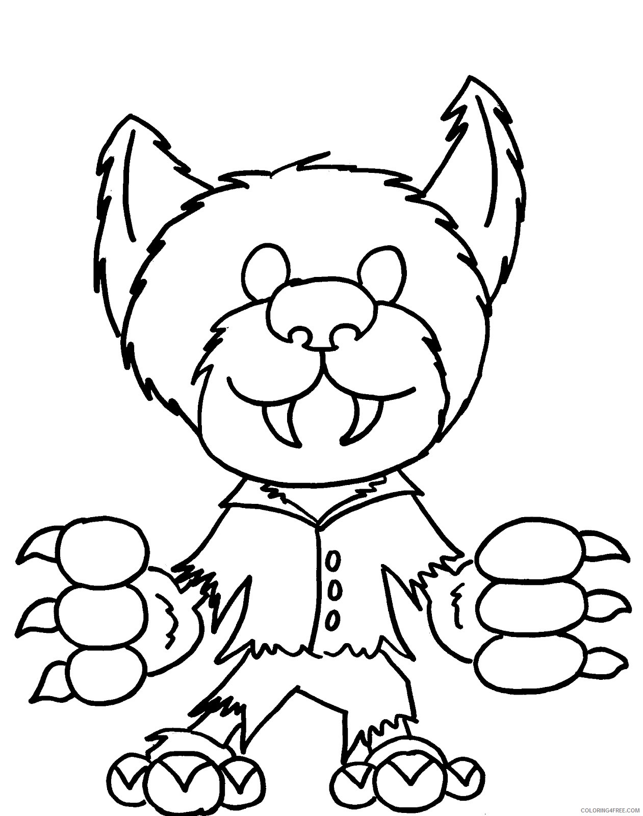 monster coloring pages werewolf Coloring4free