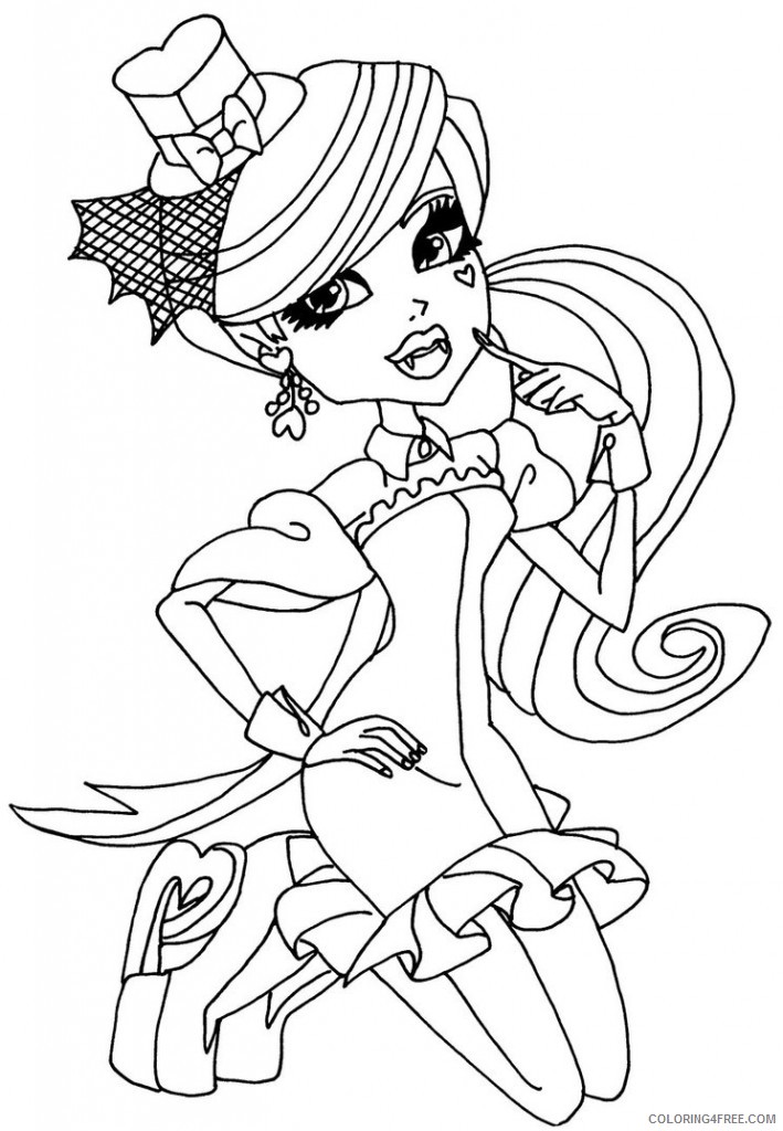 monster high coloring pages 13 wishes draculaura Coloring4free