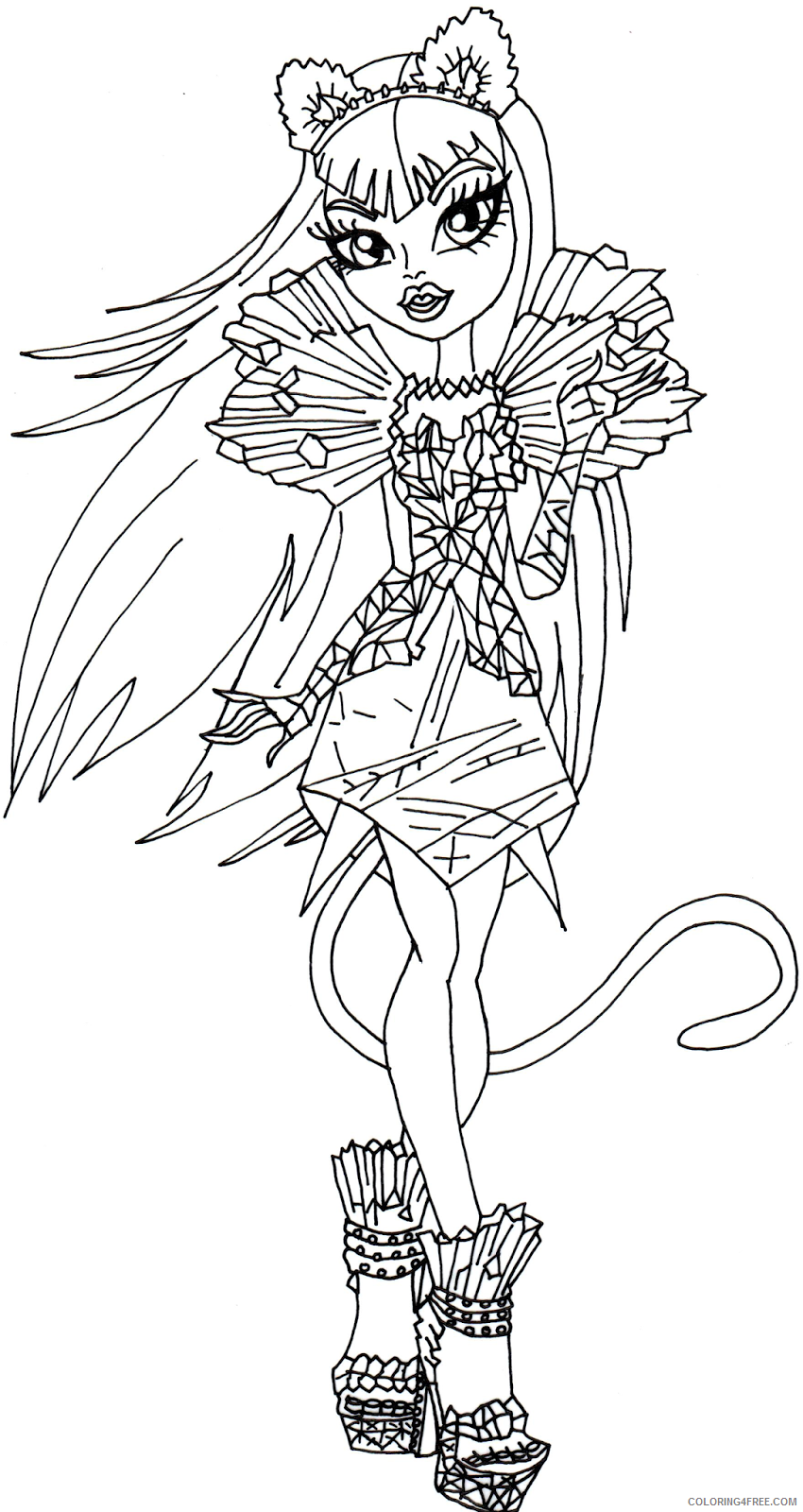 monster high coloring pages catty noir Coloring4free