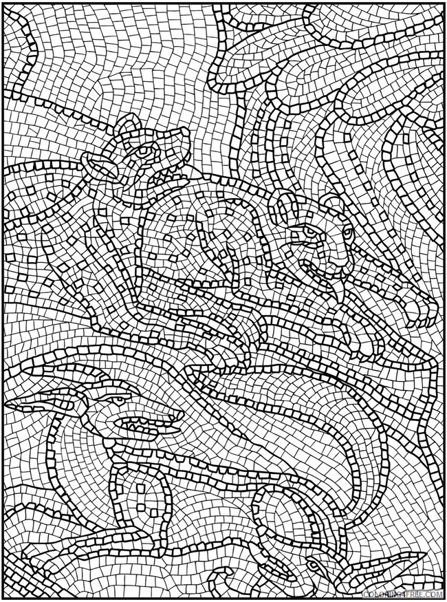 mosaic animals coloring pages Coloring4free