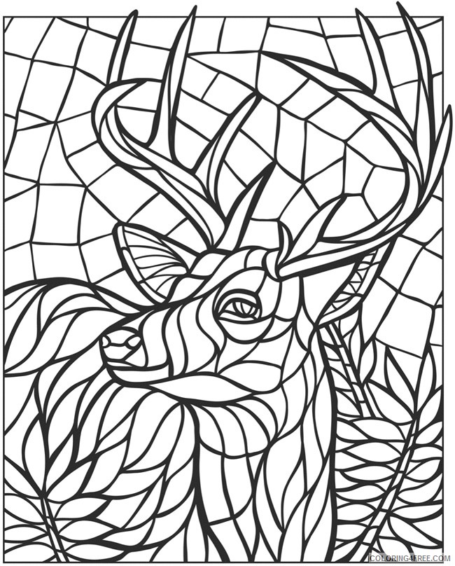 mosaic coloring pages deer Coloring4free