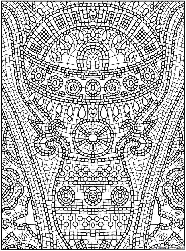 mosaic coloring pages hard for adults Coloring4free