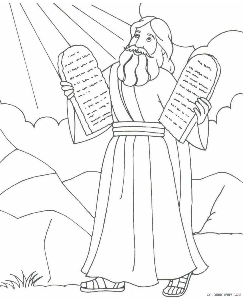 moses coloring pages and the ten commandments Coloring4free
