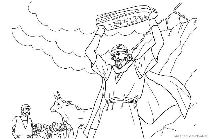 moses coloring pages receiving ten commandments Coloring4free