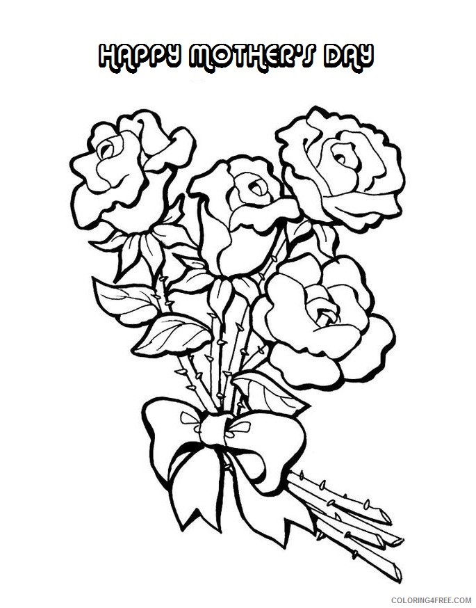 mothers day coloring pages roses Coloring4free