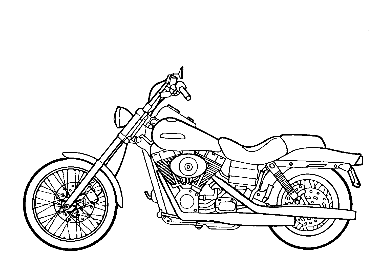 motorcycle coloring pages harley davidson dyna Coloring4free