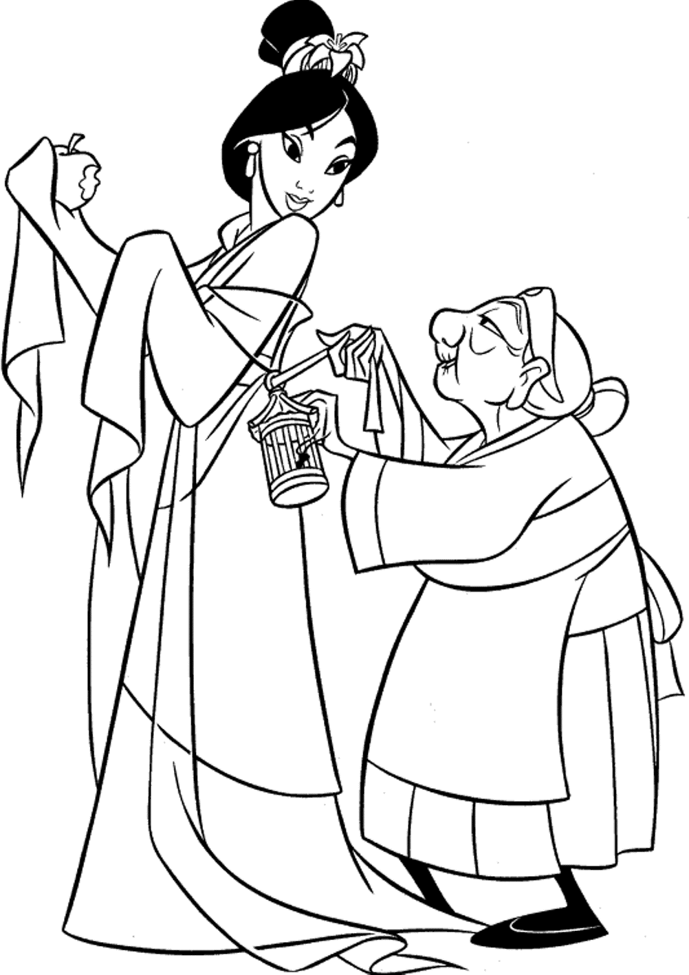 mulan coloring pages and grandmother Coloring4free