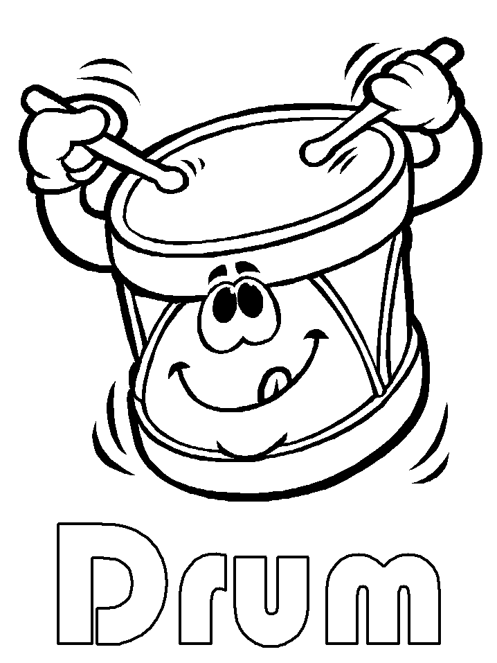 music coloring pages drum Coloring4free